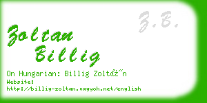 zoltan billig business card